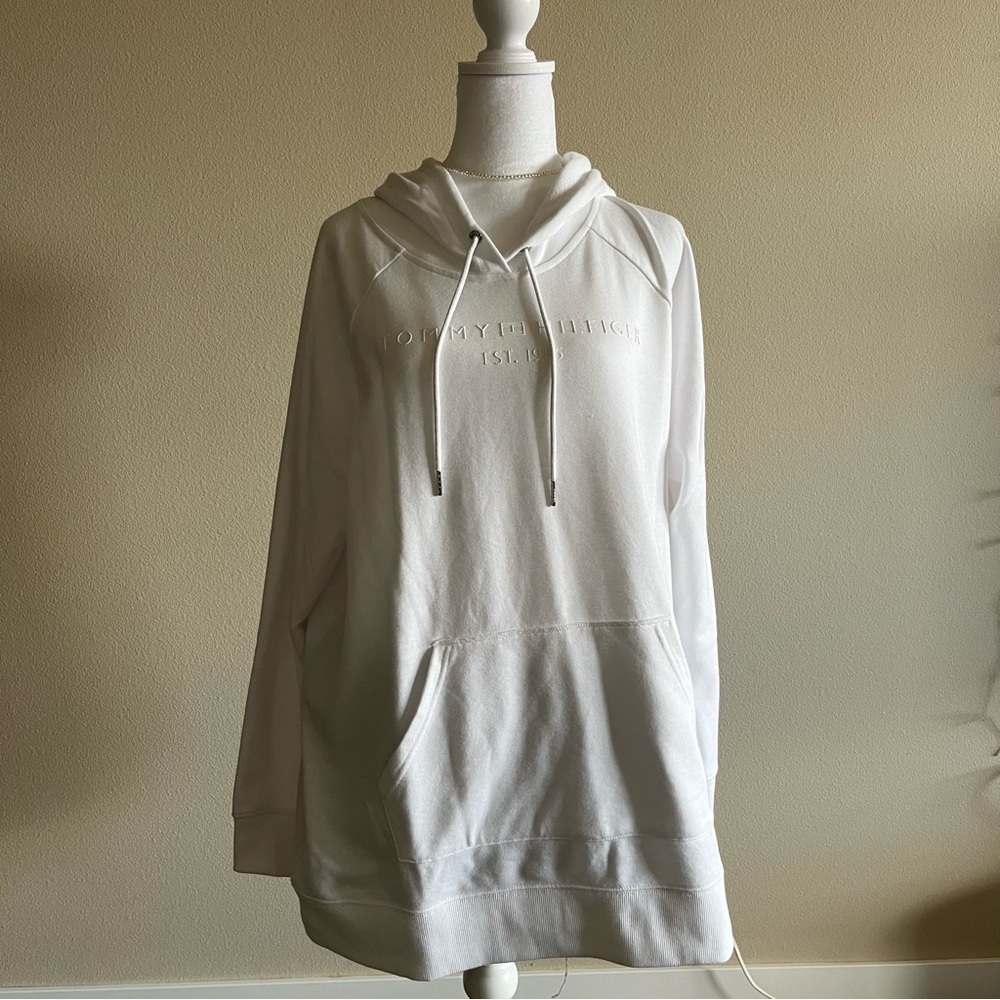 NWT tommy hilfiger white relaxed fit hoodie size XL